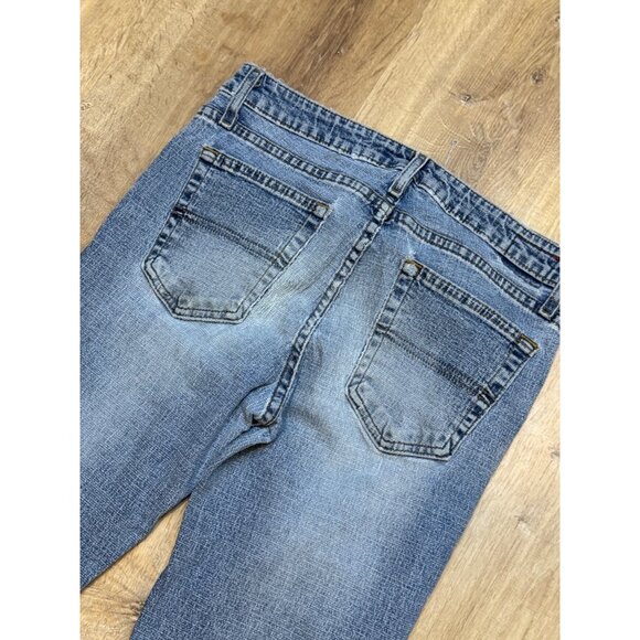 Y2K Arizona Flare Leg Stretch Jeans 7 Short Blue Denim‎ Mid Rise - Picture 8 of 8